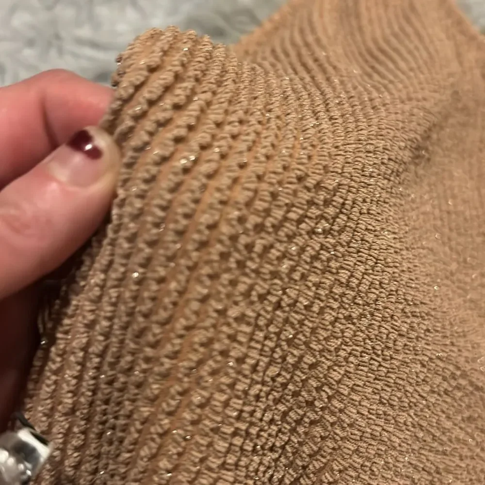 NWT aerie one‎ piece cheekiest tan shimmer ribbed swimsuit